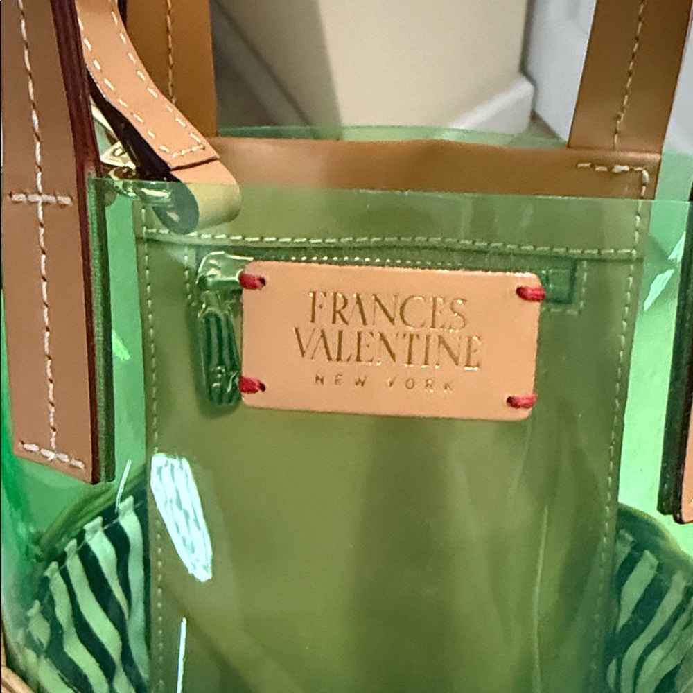 Frances Valentine Green and Tan Mini Wicker Bag - Picture 3 of 5